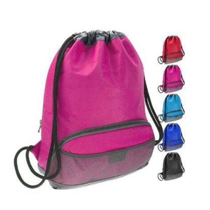 420D Drawstring Bag with Round Zip